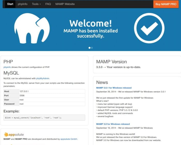 Mamp phpMyAdmin